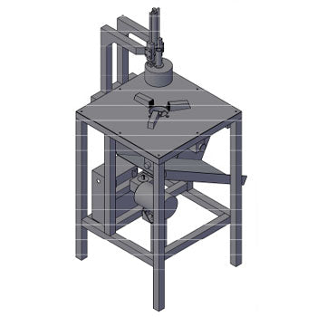 Technical view of Pelamatic industrial pineapple peeling machine